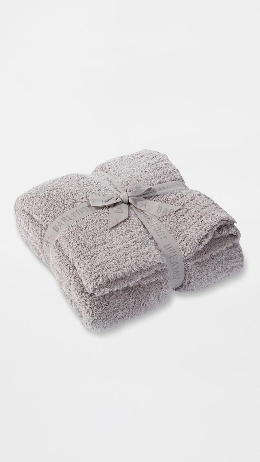 Gray Soft Plush Knitted Machine Washable Throw