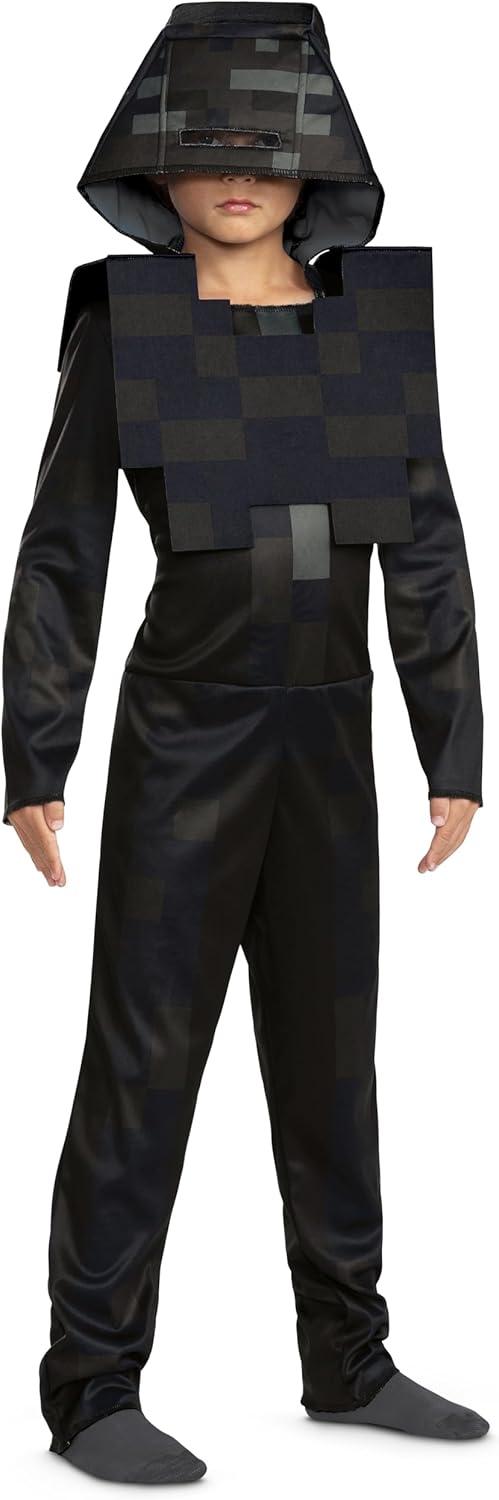 Minecraft Wither Skeleton Hooded Jumpsuit Classic Child Costume, Small (4-6)