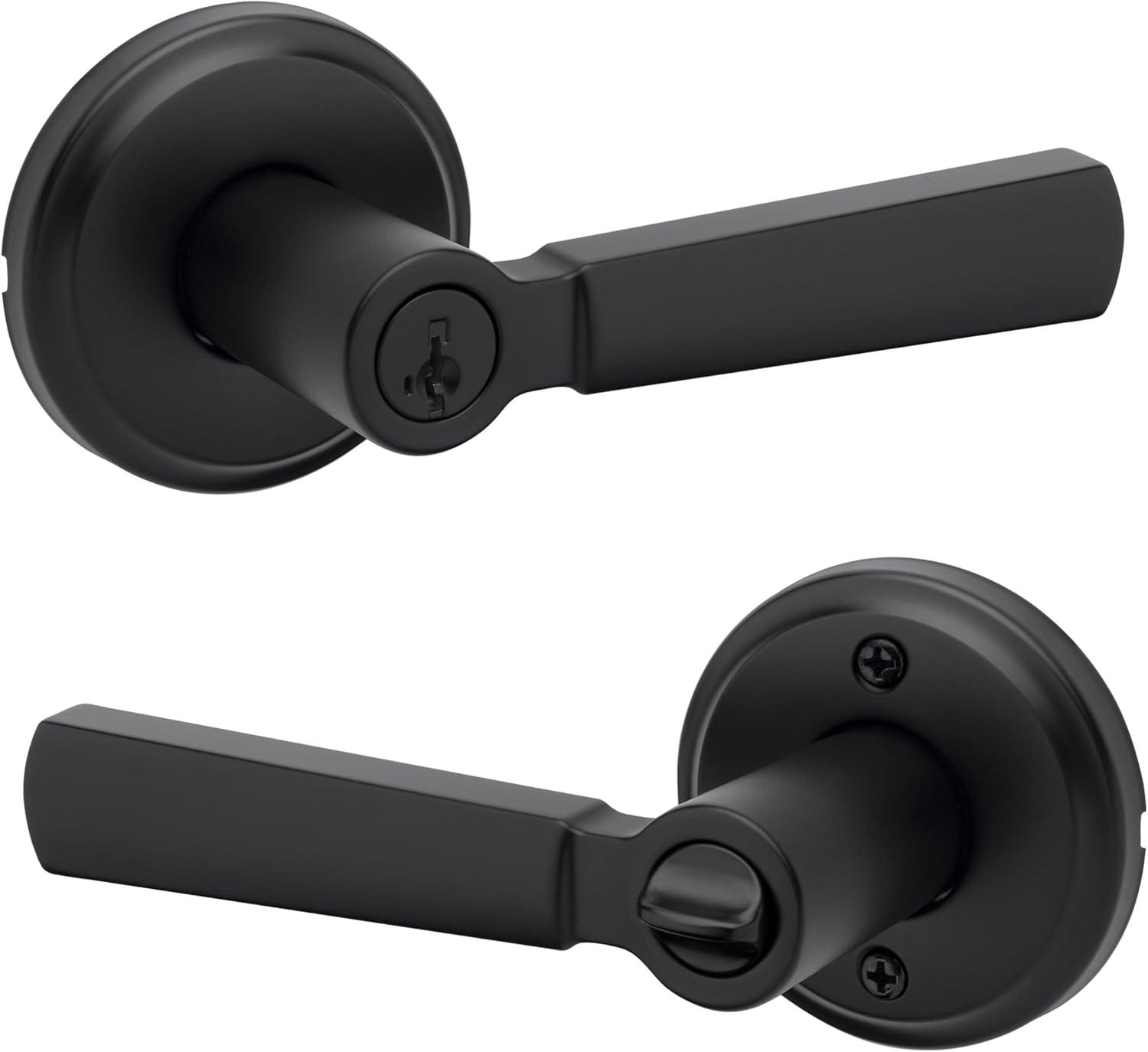 Perth Keyed (Entry) Door Lever with Round Rosette and SmartKey Multipack