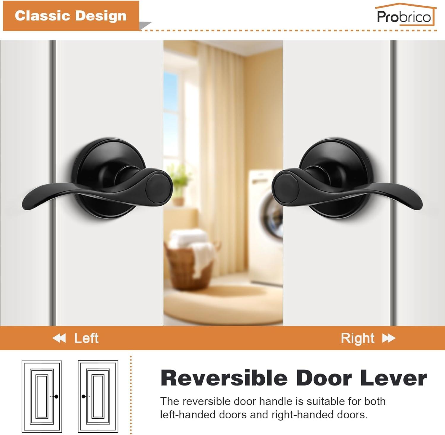 Passage Door Lever with Round Rosette