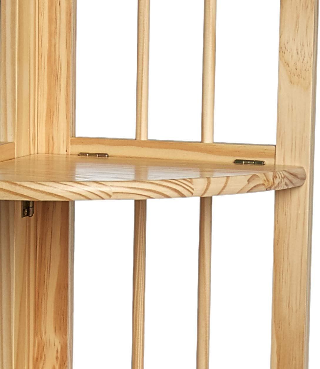 4-Shelf Corner Folding Bookcase - Natural