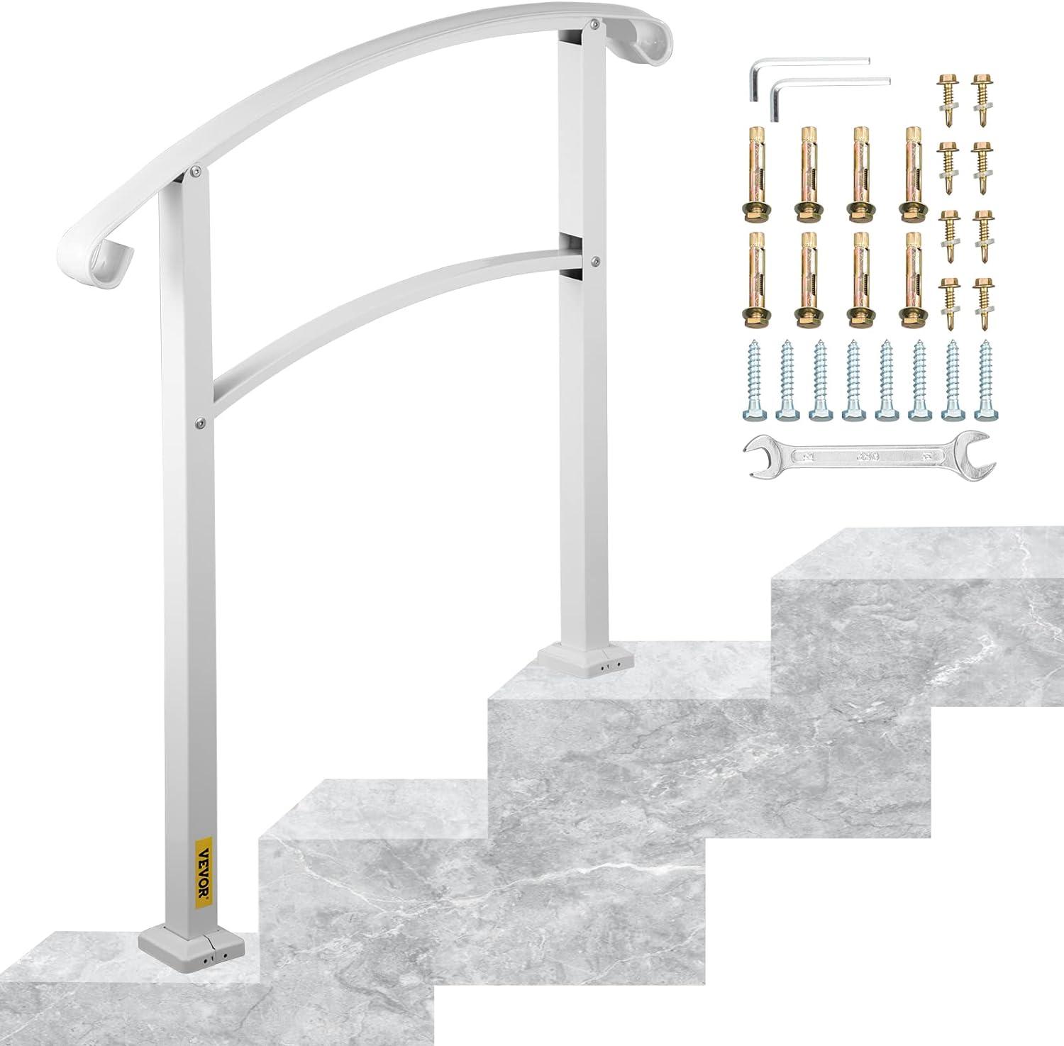 VEVOR Handrails for Outdoor Steps Adjustable Wrought Iron Handrails