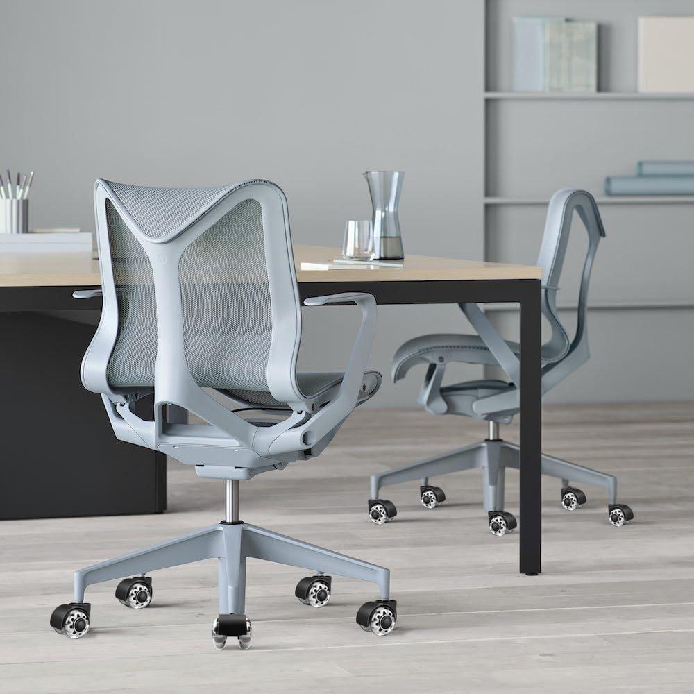 Office Chair Caster Wheels 2" Dual Wheels Set of 5 for Tile and Hardwood Floors, Universal Fit for Most Chairs (Transparent)