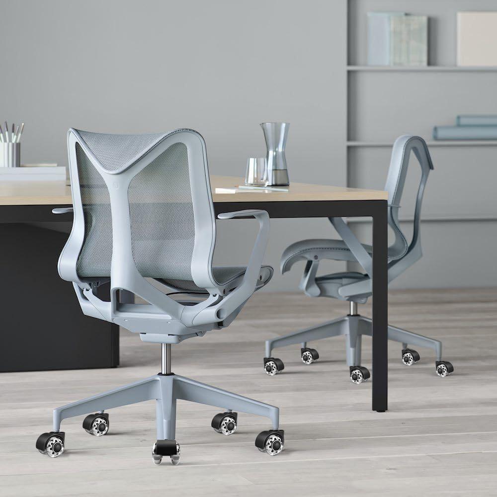 Office Chair Caster Wheels 2" Dual Wheels Set of 5 for Tile and Hardwood Floors, Universal Fit for Most Chairs (Transparent)