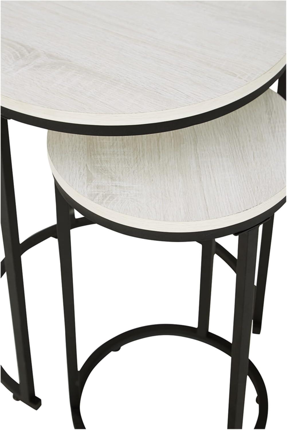 Signature Design by Ashley Casual Briarsboro Accent Table (Set of 2) White/Black