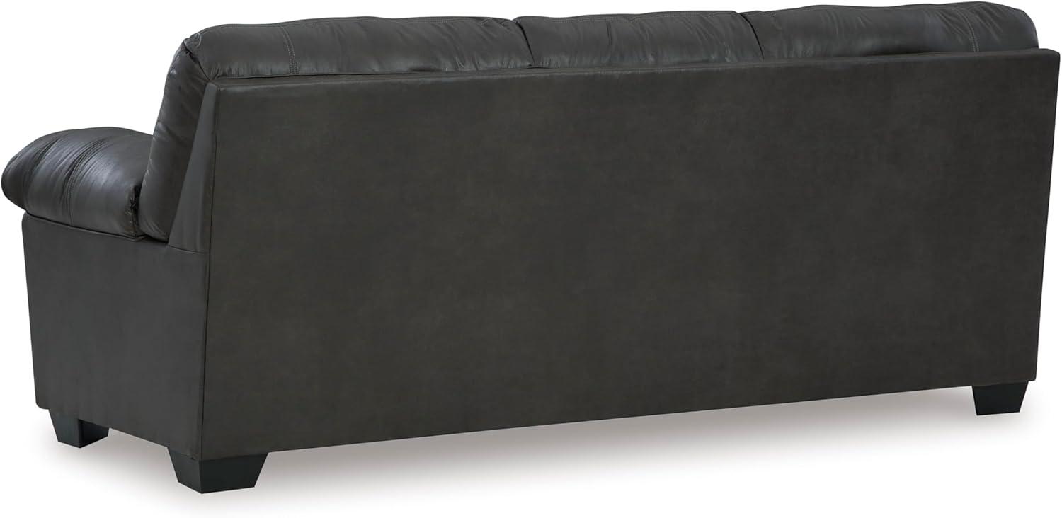 Signature Design by Ashley Bladen Contemporary Faux Leather & Wood Sofa in Gray