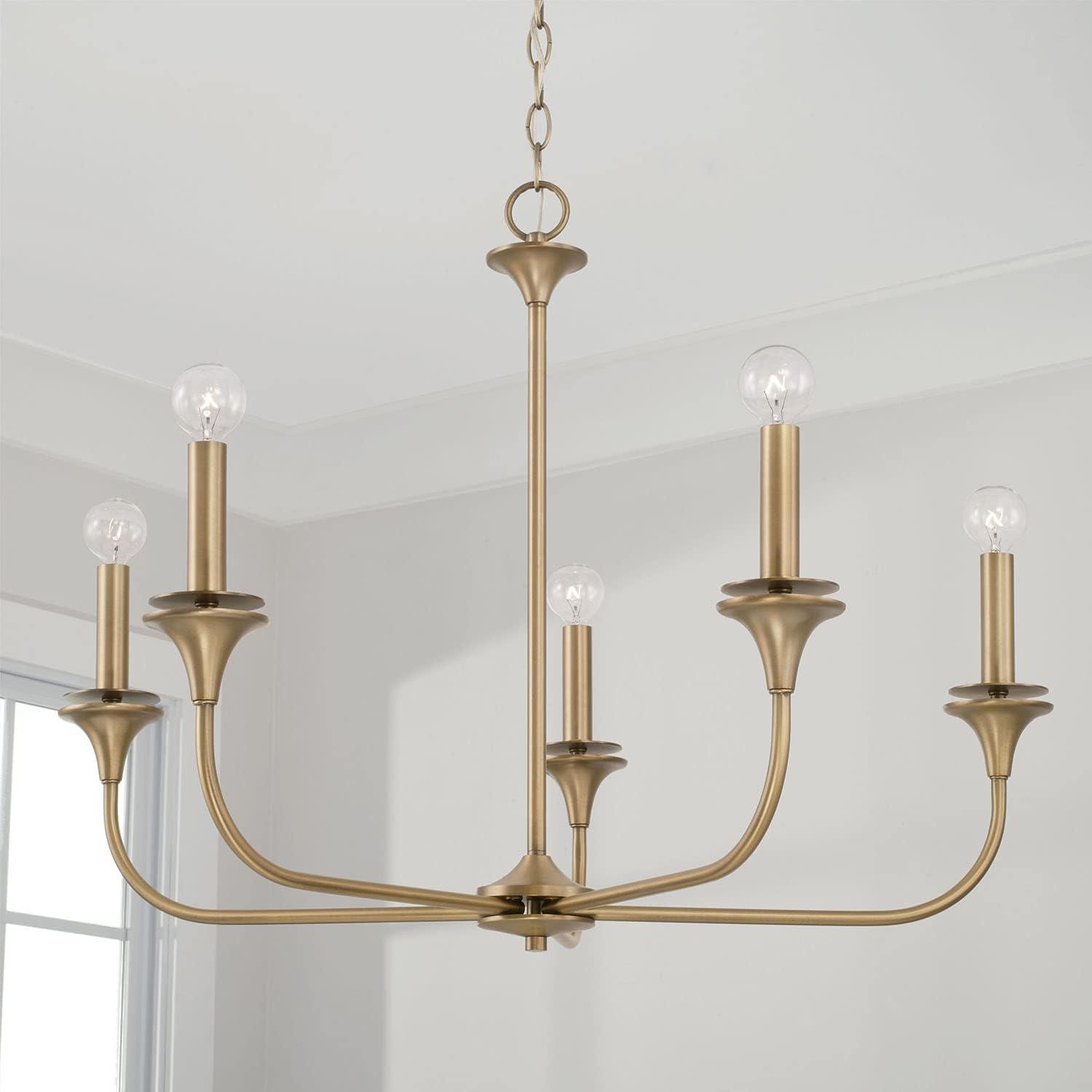 Capital Lighting 448951 Presley 5 Light 31" Wide Candle Style Chandelier - Brass