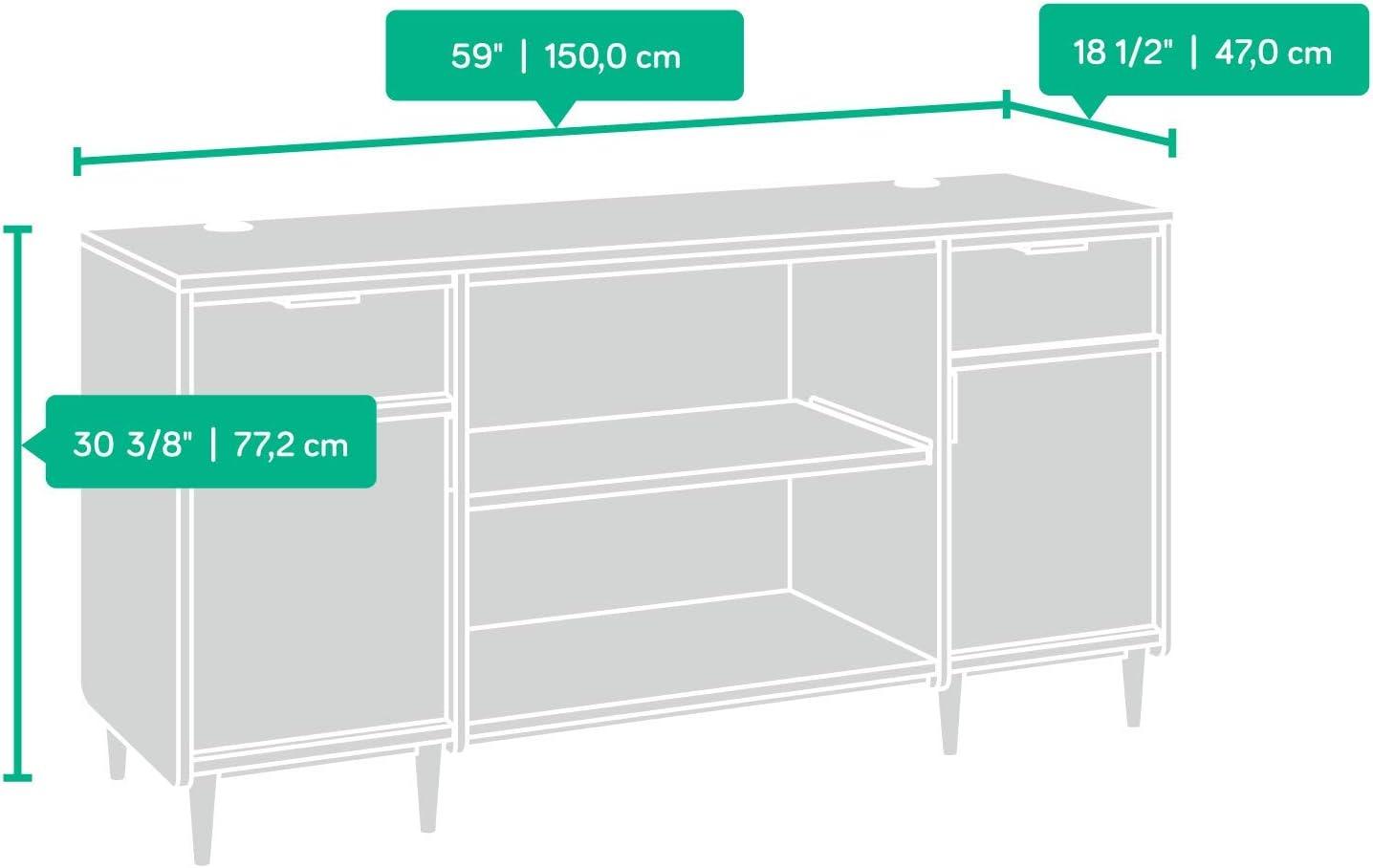 Sauder Clifford Place Credenza, Grand Walnut Finish