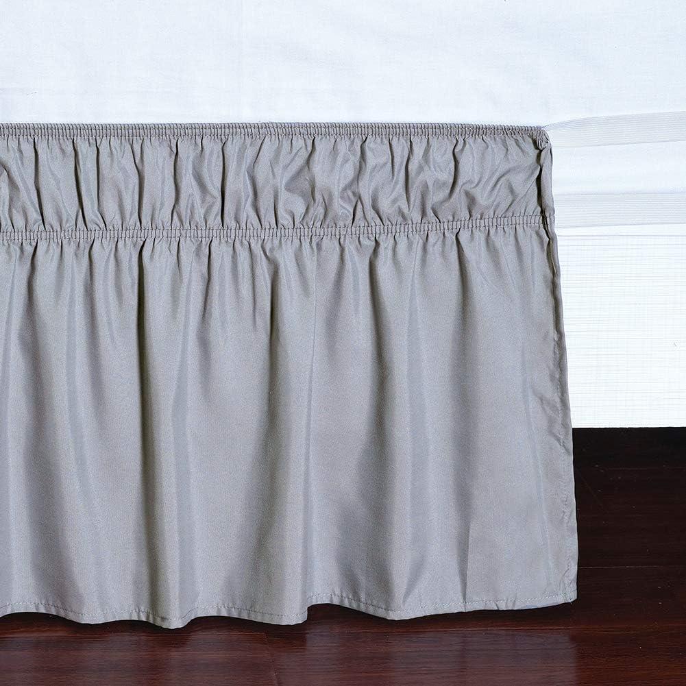 Gray Queen/King Polyester Cotton Wrap Around Bed Skirt