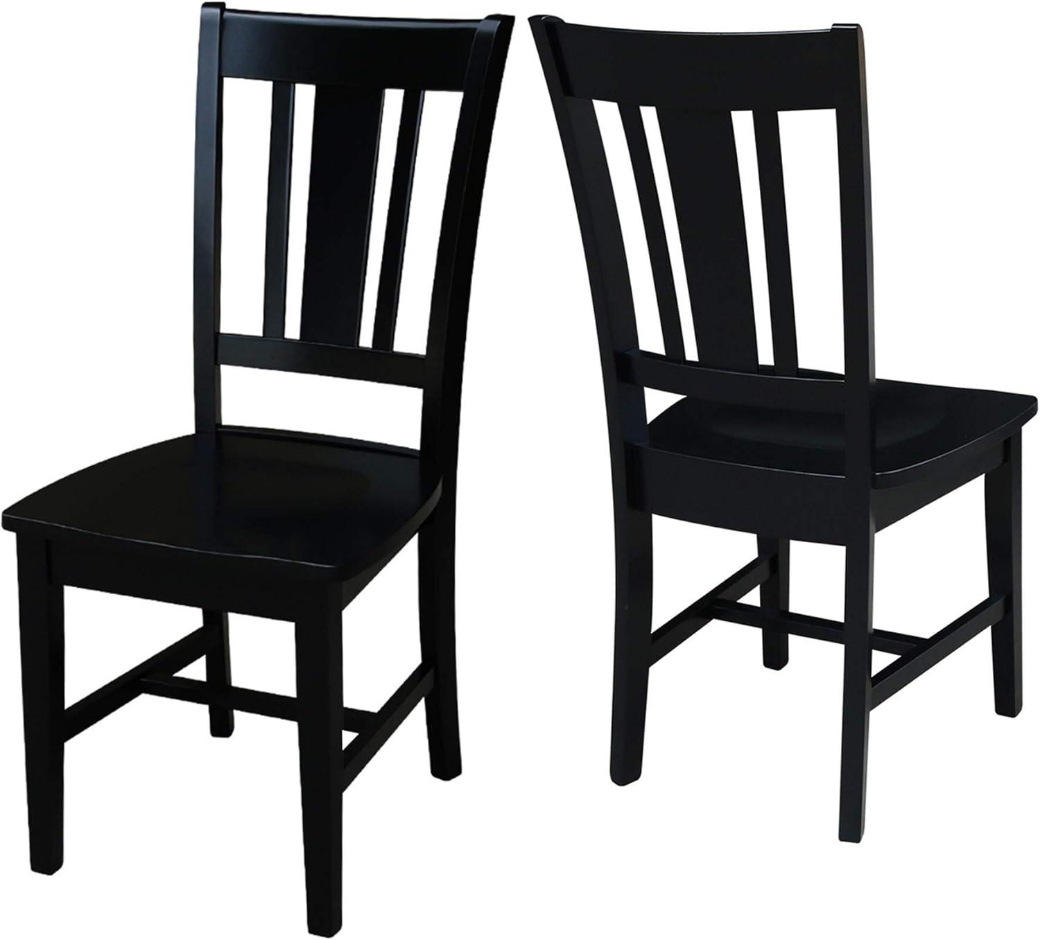 San Remo Elegant Black Solid Hardwood Splatback Dining Chairs (Set of 2)