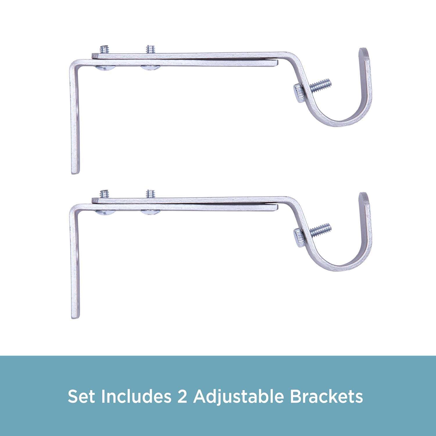 Kenney 3/4" Adjustable Brackets Curtain Rod Brackets