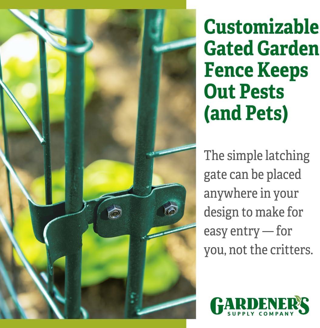 6-Panel Green Iron Garden Fence with Gate