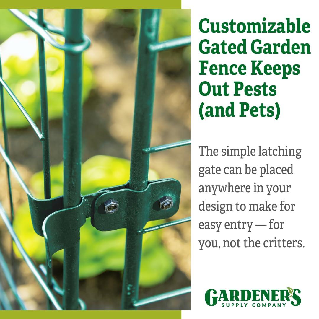6-Panel Green Iron Garden Fence with Gate