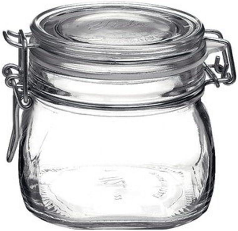 Bormioli Rocco Fido Storage Jar - 17.5 oz, Made of Premium Quality Italian Glass, Airtight Seal with Gasket