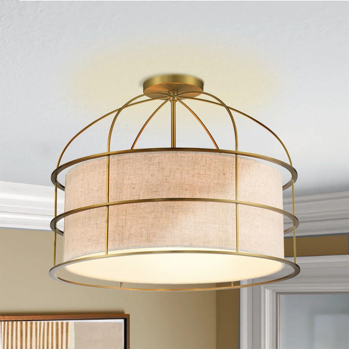 2155-695-Minka Lavery-Gateway Park - 5 Light Convertible Pendant-15 Inches Tall and 20 Inches Wide-Soft Brass Finish
