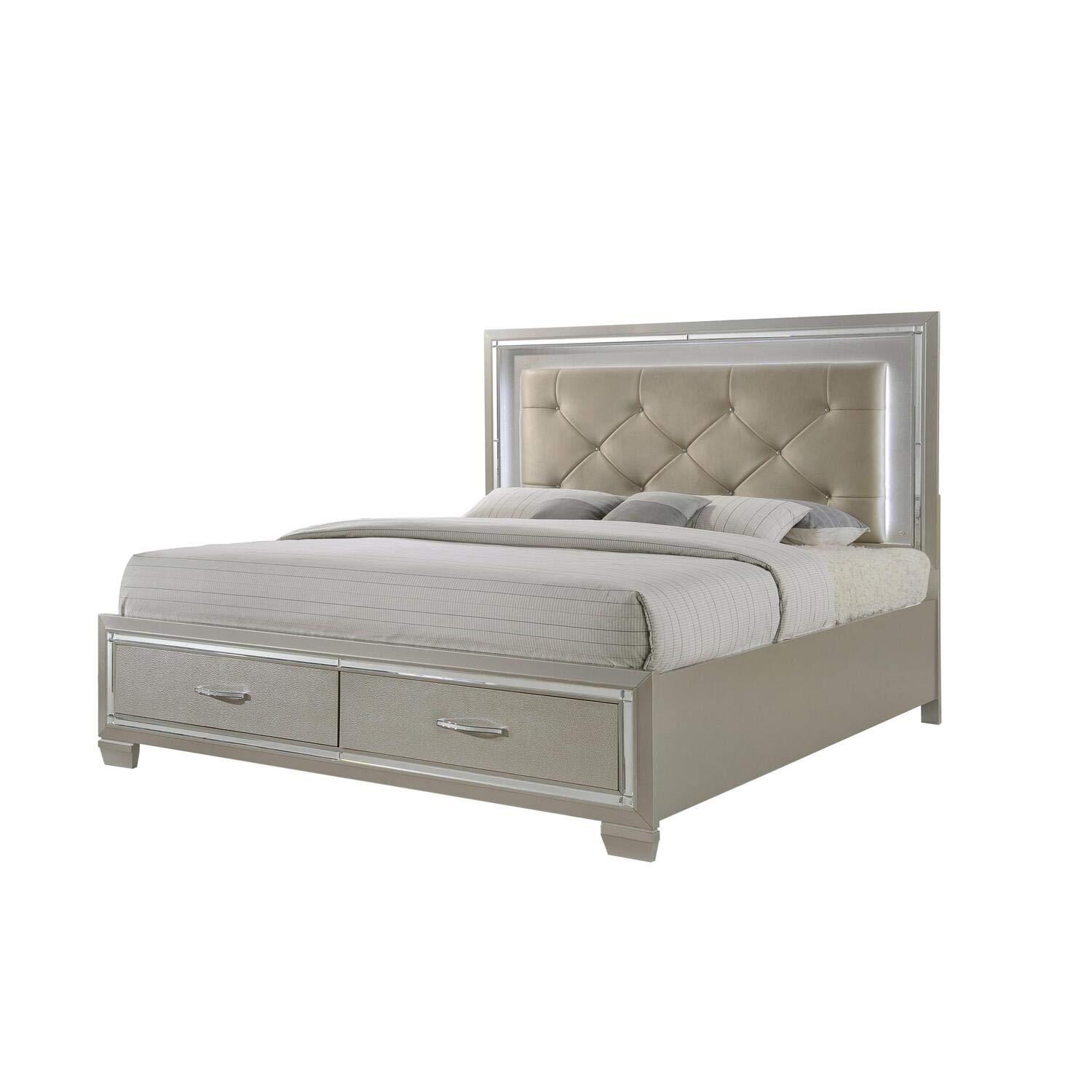 Picket House Furnishings Glamour Queen Platform Storage 6PC Bedroom Set