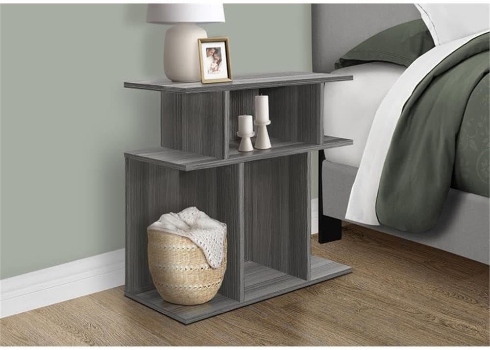 Accent Table Side End Nightstand Lamp Living Room Bedroom Laminate Grey