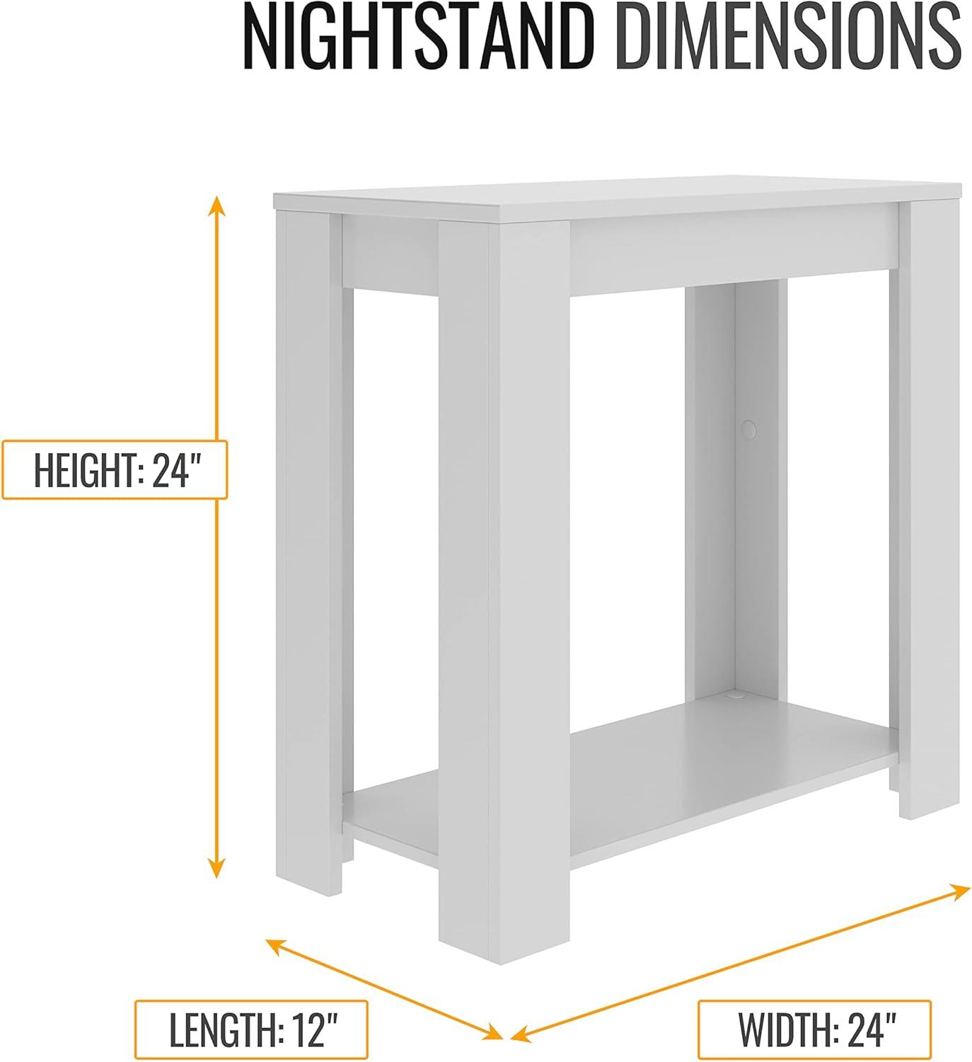 Boyd Sleep Brisbane Open Storage Nightstand, Low Profile End Table