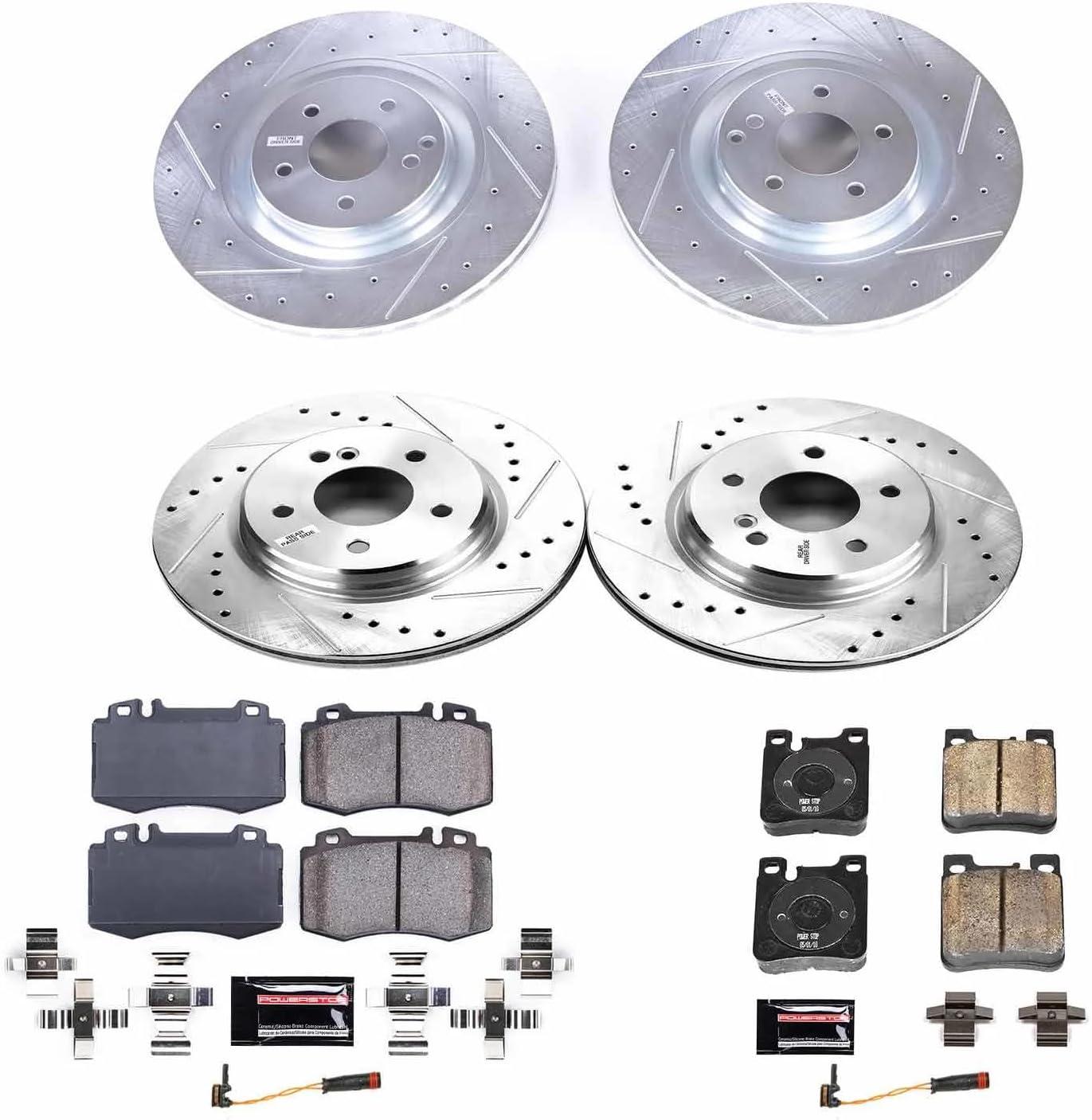 PowerStop Front and Rear Z23 Evolution Sport Carbon-Fiber Ceramic Brake Pad and Drilled & Slotted Rotor Kit Fits: MERCEDES-BENZ Select Models K7828