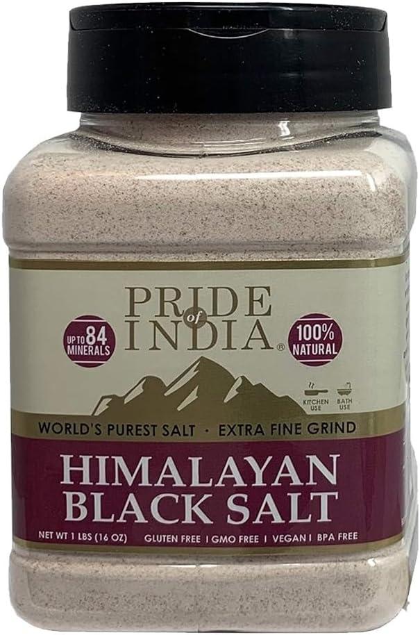 PRIDE OF INDIA Black Salt-Extra Fine Grind PACK of 1 - 16 Oz
