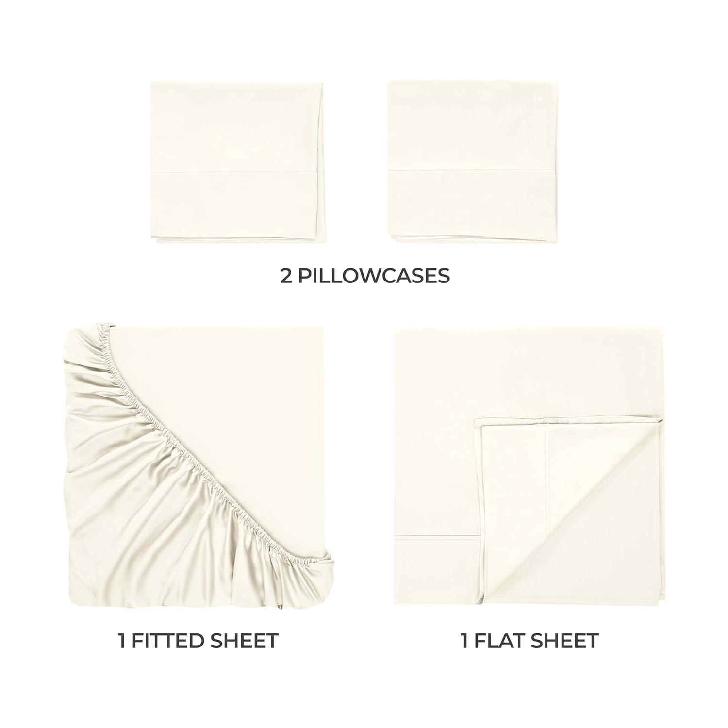 Superior Modal From Beechwood 300 Thread Count Lightweight Cooling Solid Deep Pocket Bed Sheet Set