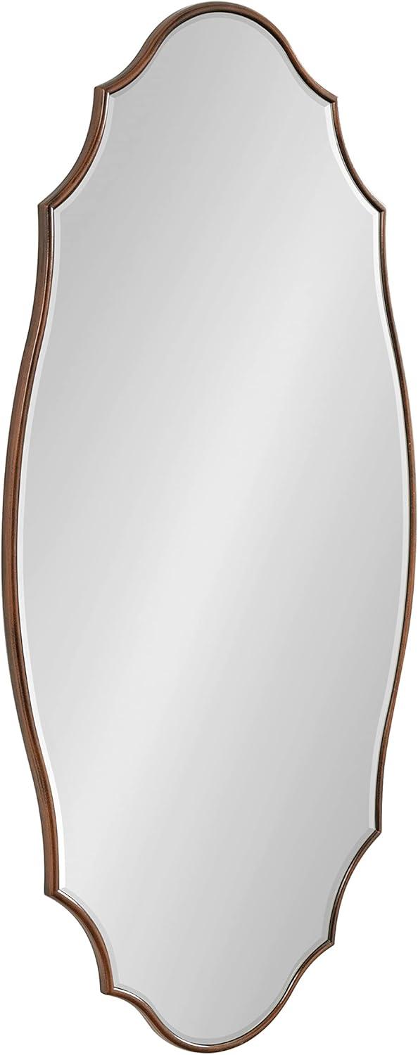 Kate and Laurel Leanna Scalloped Oval Wall Mirror, 20x42, Bronze