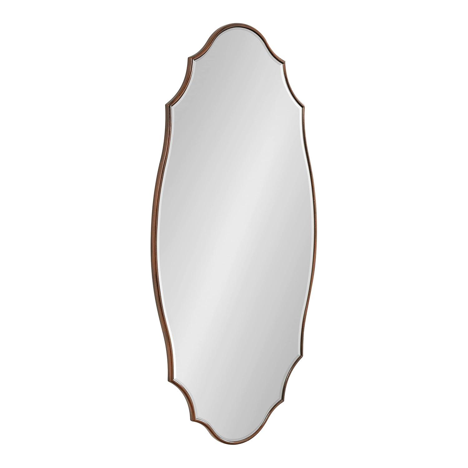 Kate and Laurel Leanna Scalloped Oval Wall Mirror, 20x42, Bronze