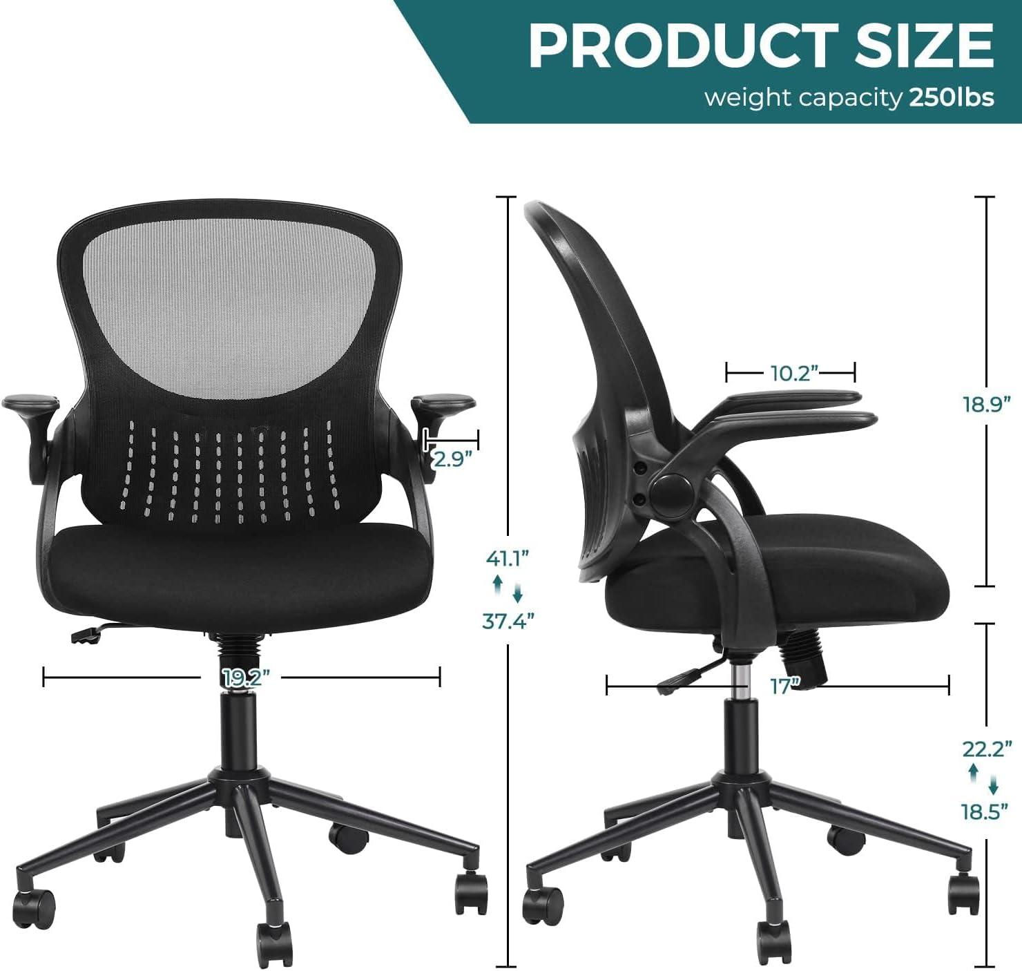 ErgoFlex Black Mesh Adjustable Office Chair with Lumbar Support