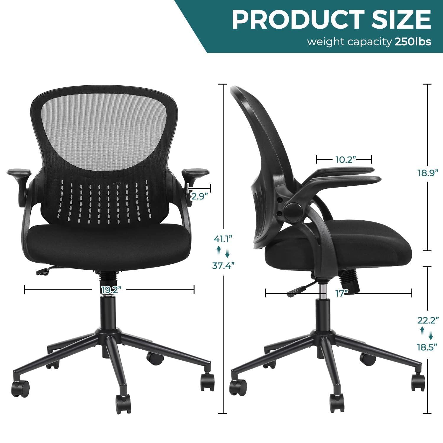 ErgoFlex Black Mesh Adjustable Office Chair with Lumbar Support