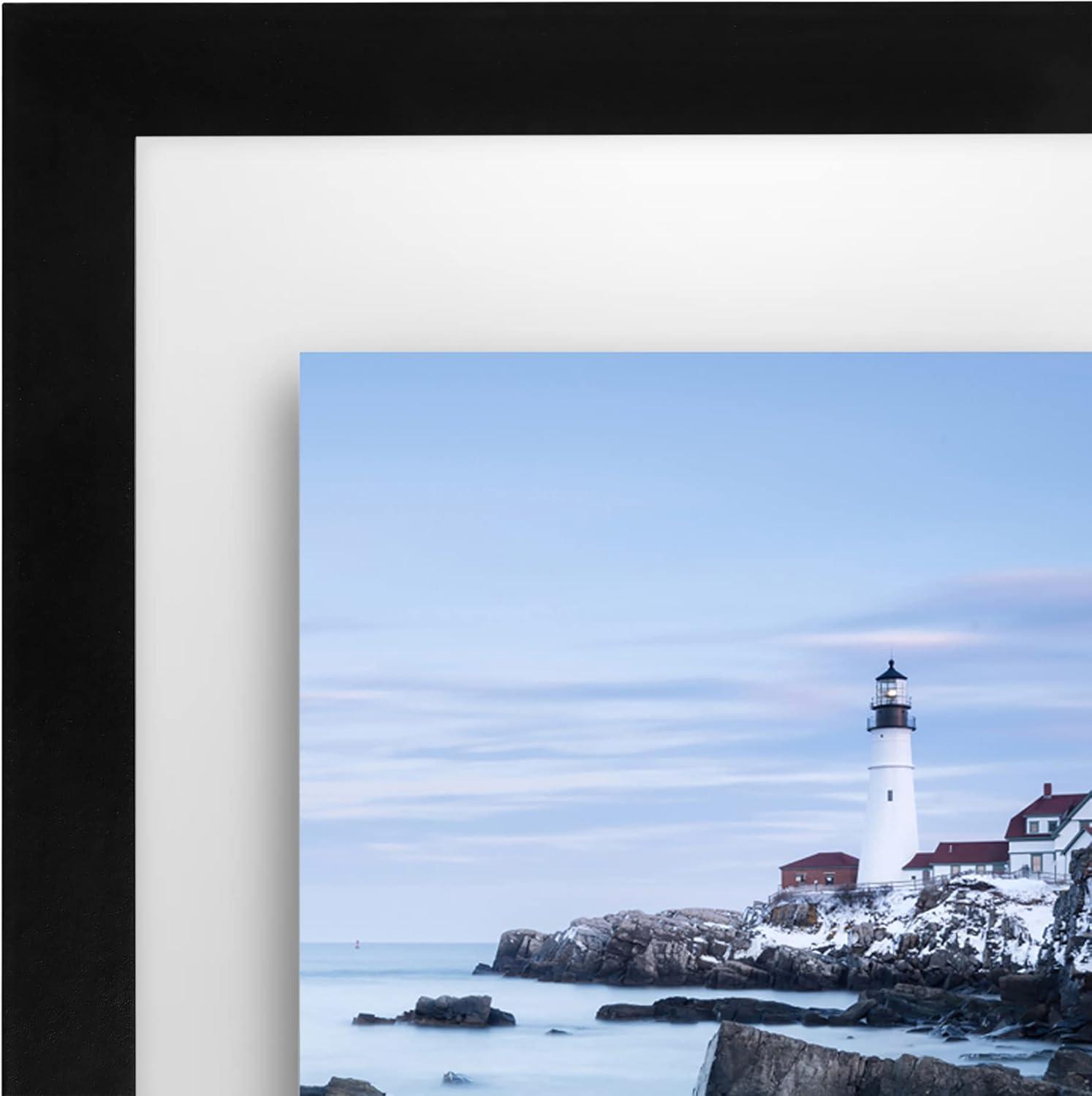 Americanflat Black Floating Picture Frame | Displays Any Size Photo up to 8.5 x 11 Inches. Lead Free Glass. Hanging Hardware Included!