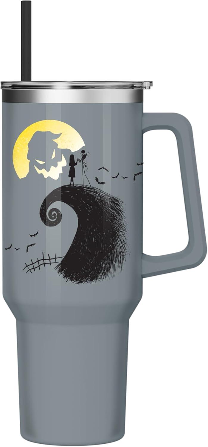 Silver Buffalo Disney's The Nightmare Before Christmas Spiral Hill Stainless Steel Tumbler