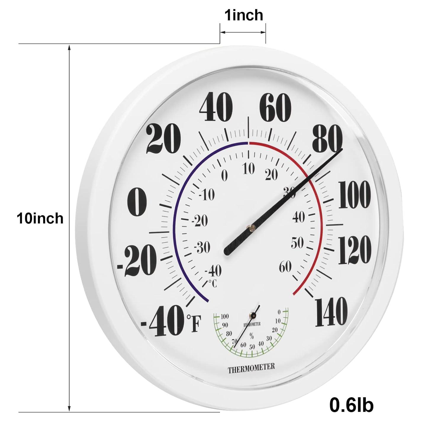 Uanit Indoor Outdoor Thermometer Large Numbers Wall Thermometer Hygrometer Waterproof Does not Require Battery Wireless Hanging Hygrometer Garden Decoration