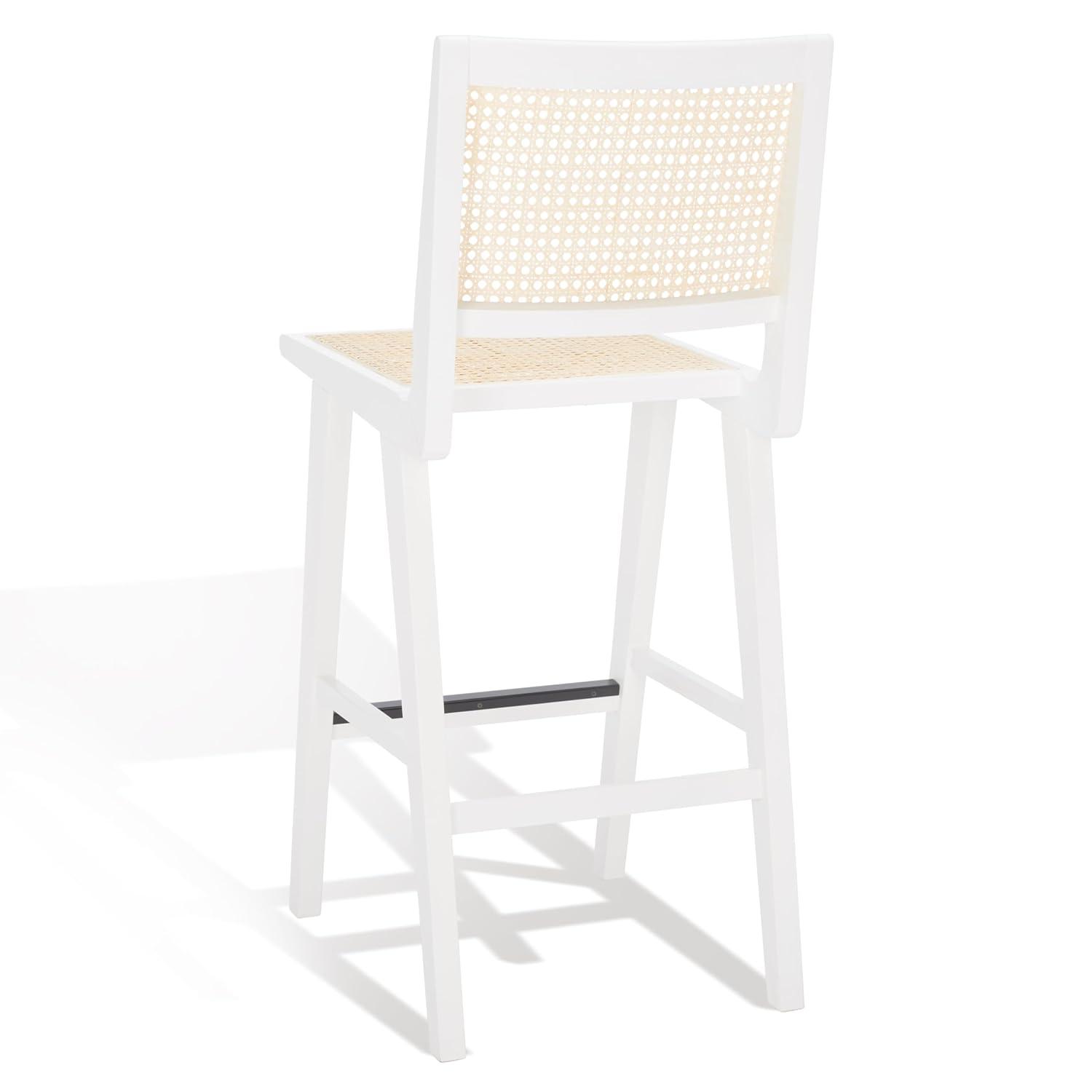 Hattie French Cane Barstool - SFV4140 - White/Natural - Safavieh Couture