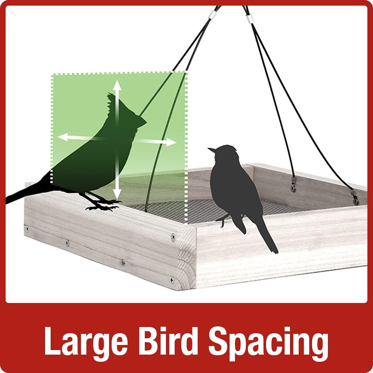 Nature's Way Cedar Tray Bird Feeder: Weather-Resistant Wood, No Assembly, 12x12 Hanging Design