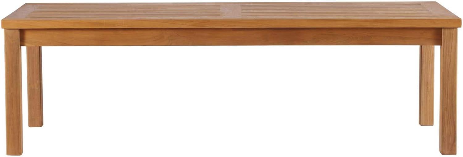 Modway EEI-4122-NAT Upland Patio Teak Wood Coffee Table, Natural