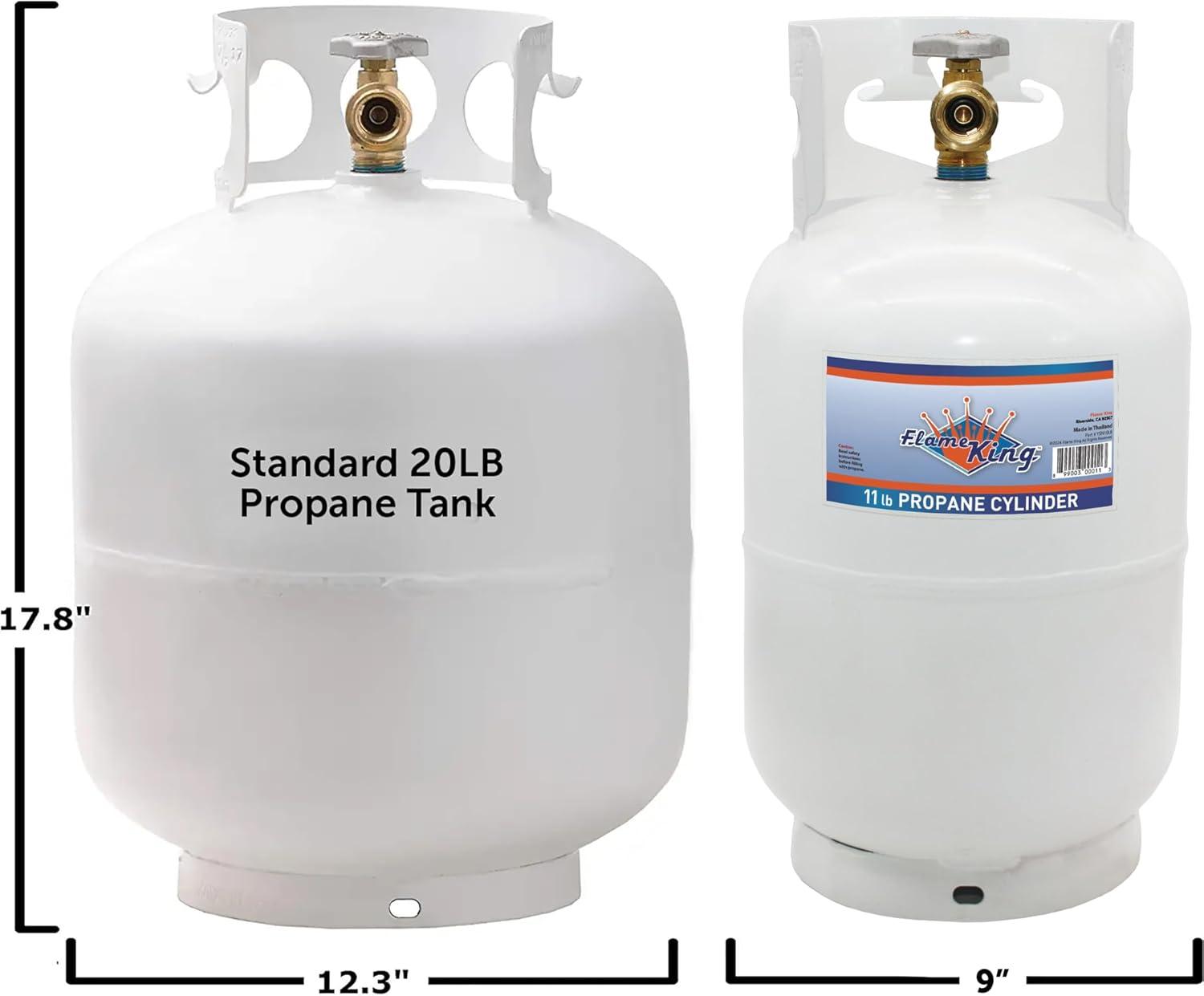 White 10 Pound Steel Propane Tank with OPD Valve