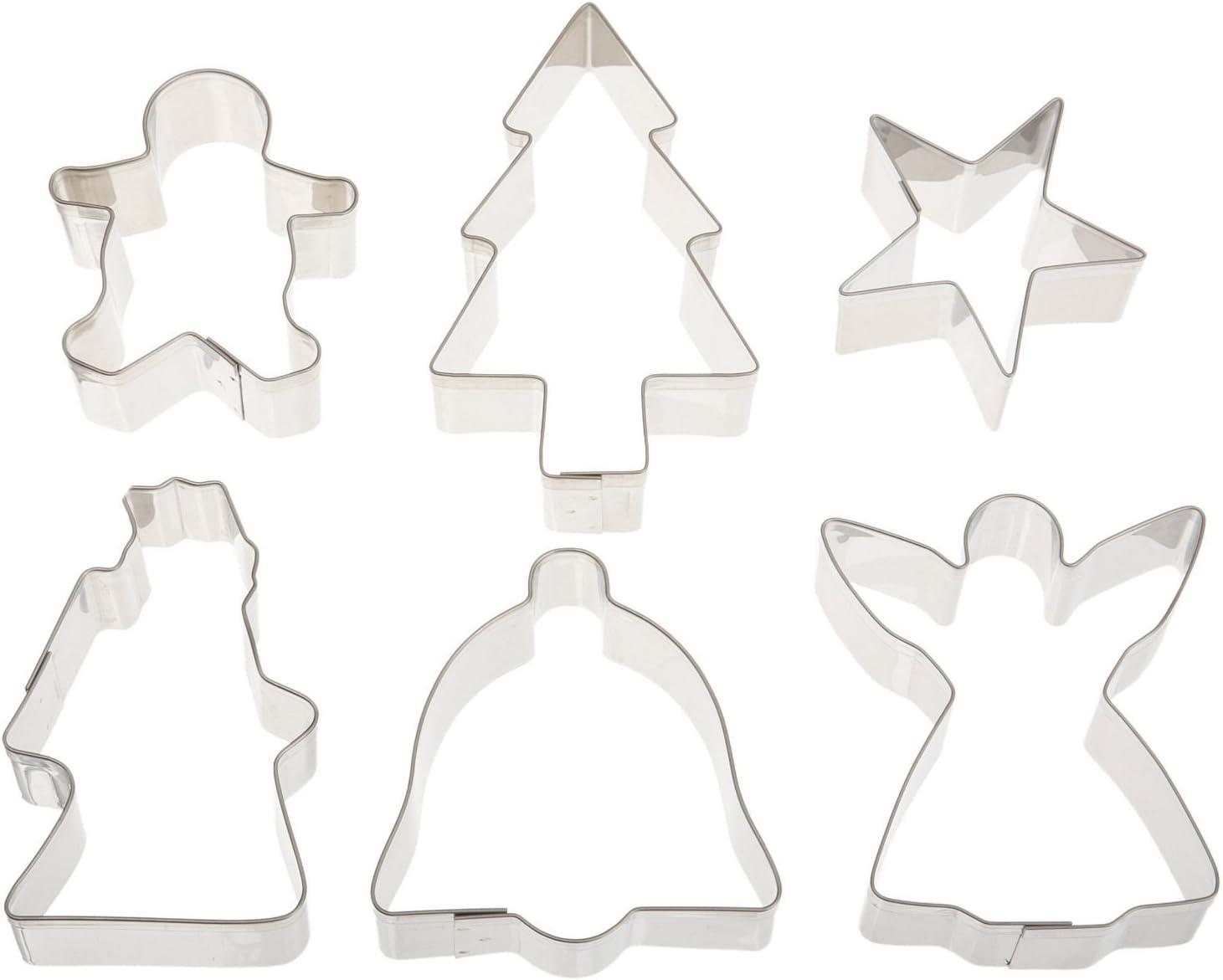 Stainless Steel Christmas Cookie Cutter Set with 6 Shapes