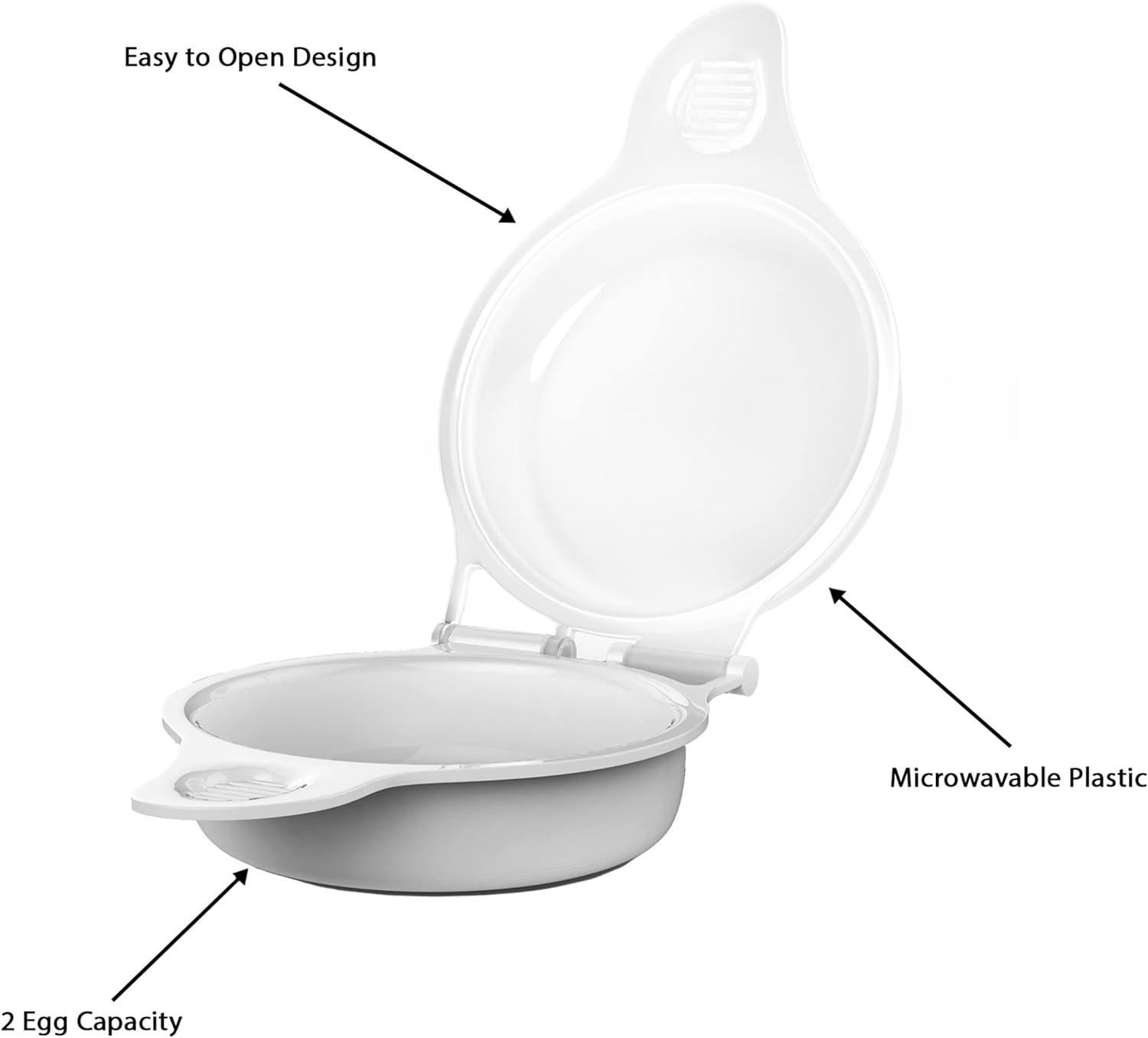 Chef Buddy Microwave Egg Maker - Holds Up to Two Eggs and Cooks in 45 Seconds - Cooking Utensil