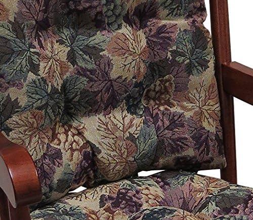 Gripper Jumbo Cabernet Rocking Chair Cushion Set Include Seat and Back Cushion: Solid Polyester & Cotton, Indoor, 21"x17"x3"