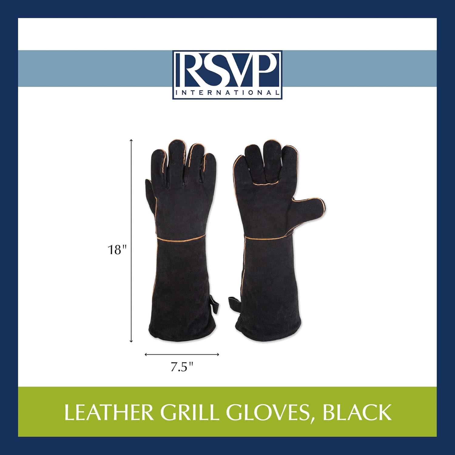 Design Imports Design Imports Leather Oven Glove Set (Set of 2)