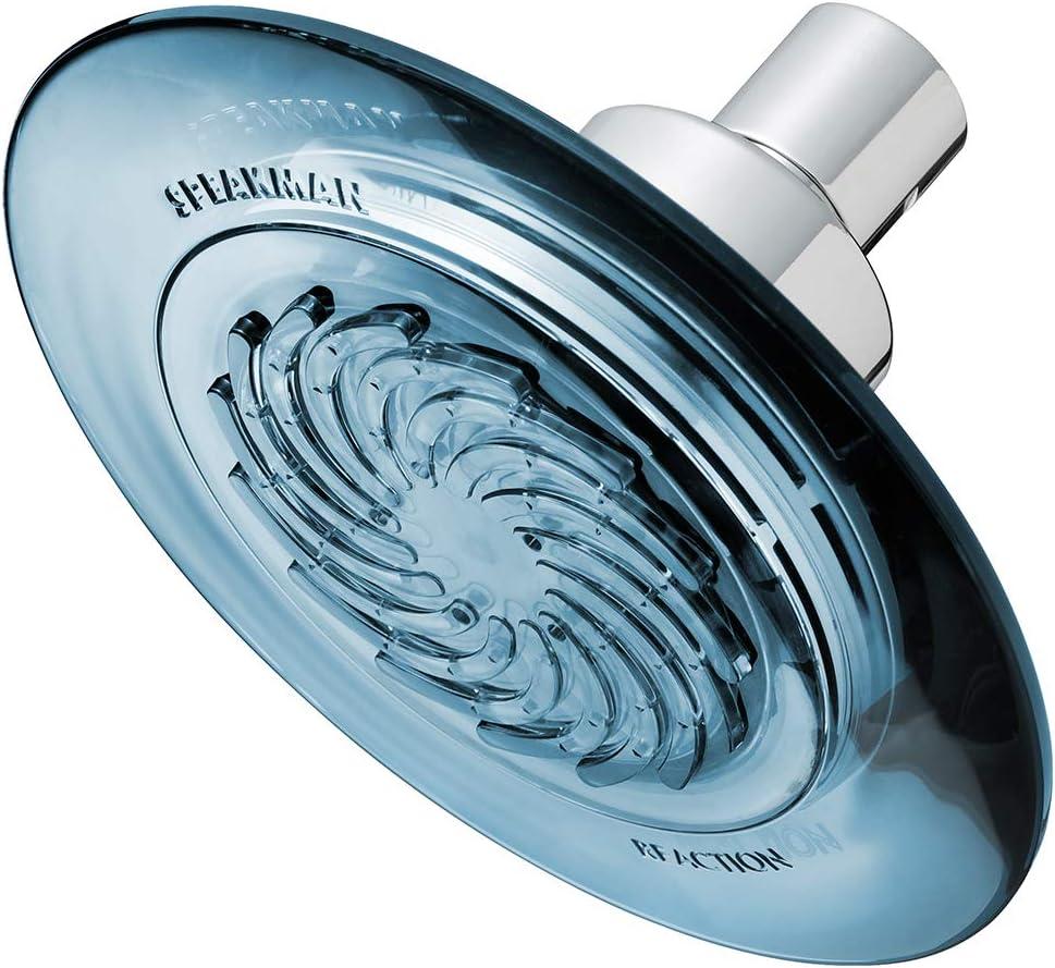 Dusk Blue Polished Chrome Wall Mounted Showerhead