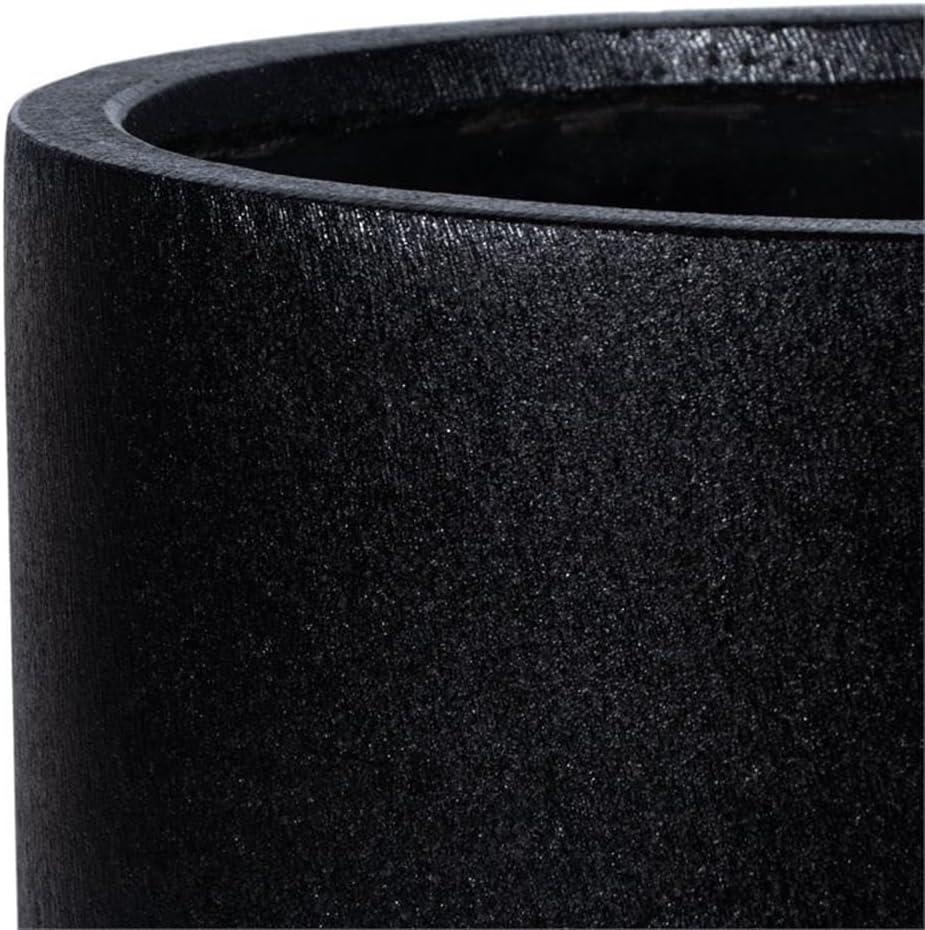 SAFAVIEH Braslen Concrete Modern Solid Round Patio Planter, Black