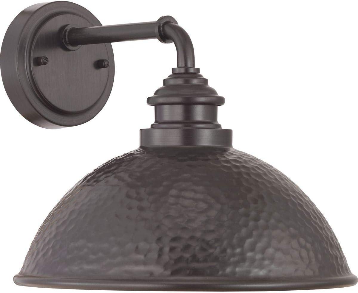 Progress Lighting Englewood 1-Light Medium Wall Lantern, Antique Bronze, Metallic Copper Shade, Wet Rated, Farmhouse Style