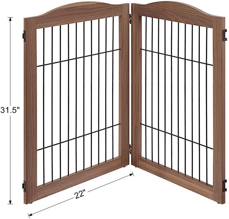 unipaws Extension Kit with Wood and Wire 2 Panels, Walnut