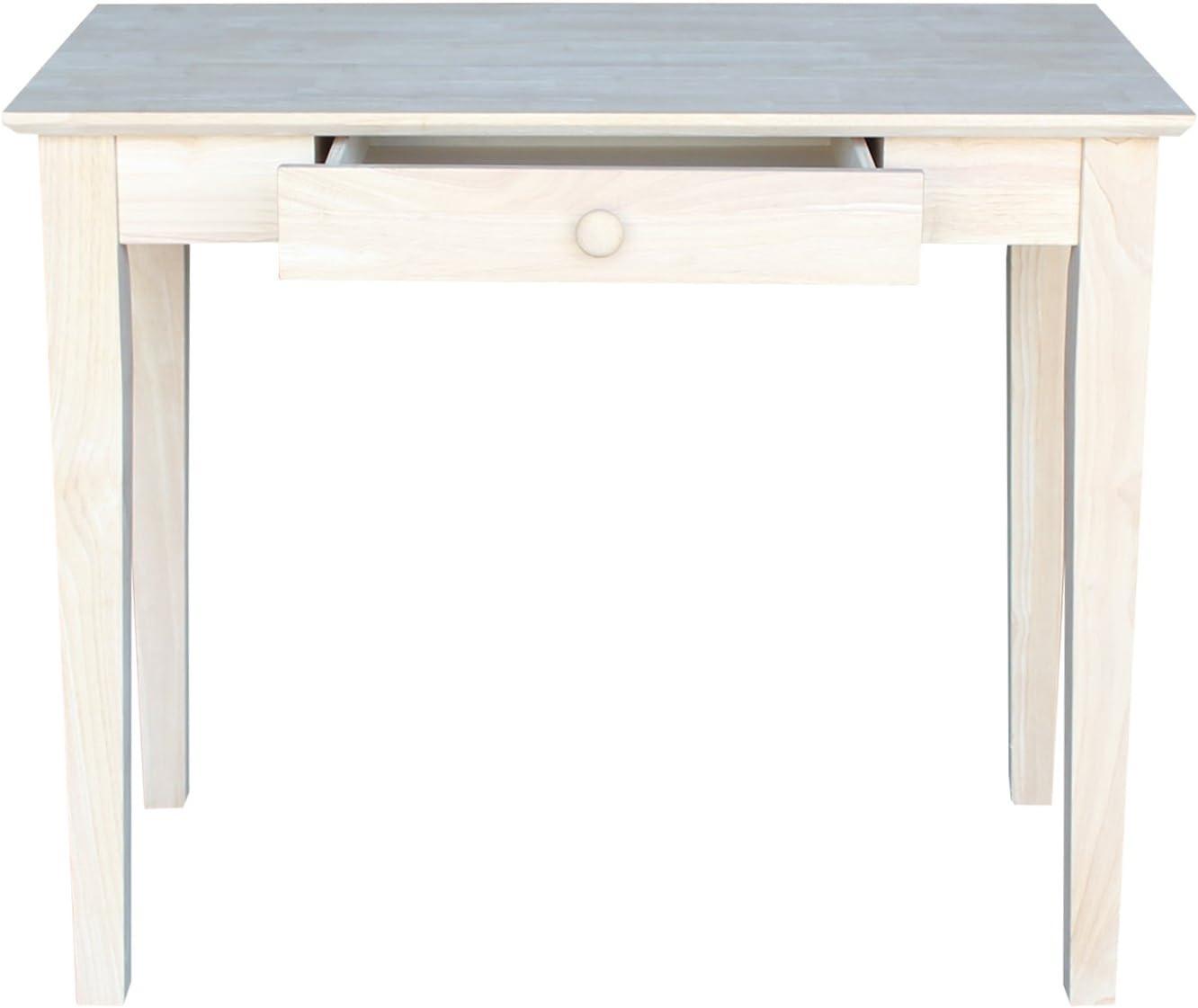 Elegant Solid Parawood Writing Desk with Practical Drawer