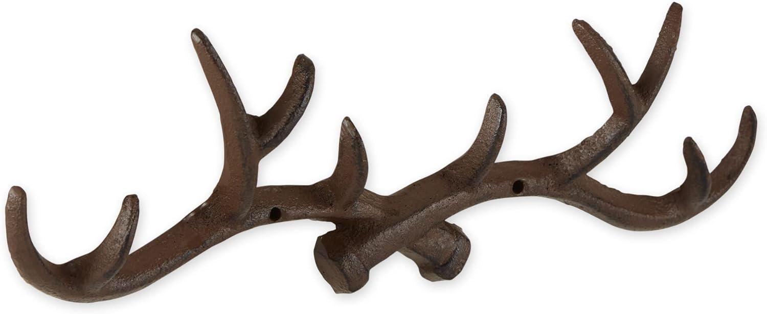 Cast Iron Antler Wall Hook, Brown