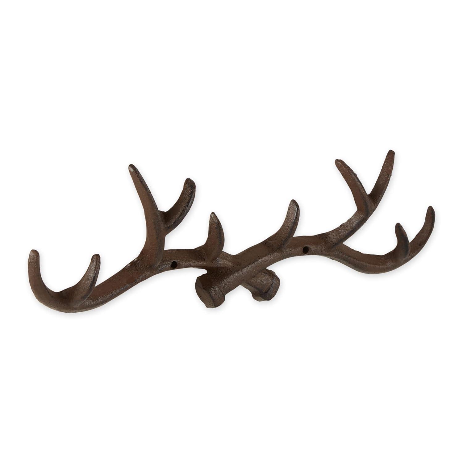 Cast Iron Antler Wall Hook, Brown