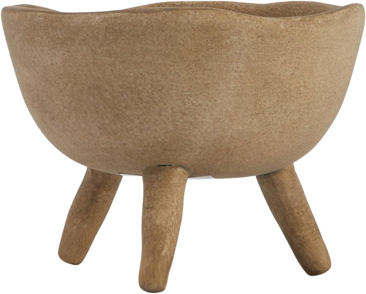 Creative Co-Op Large Matte Taupe Terracotta Footed Planter