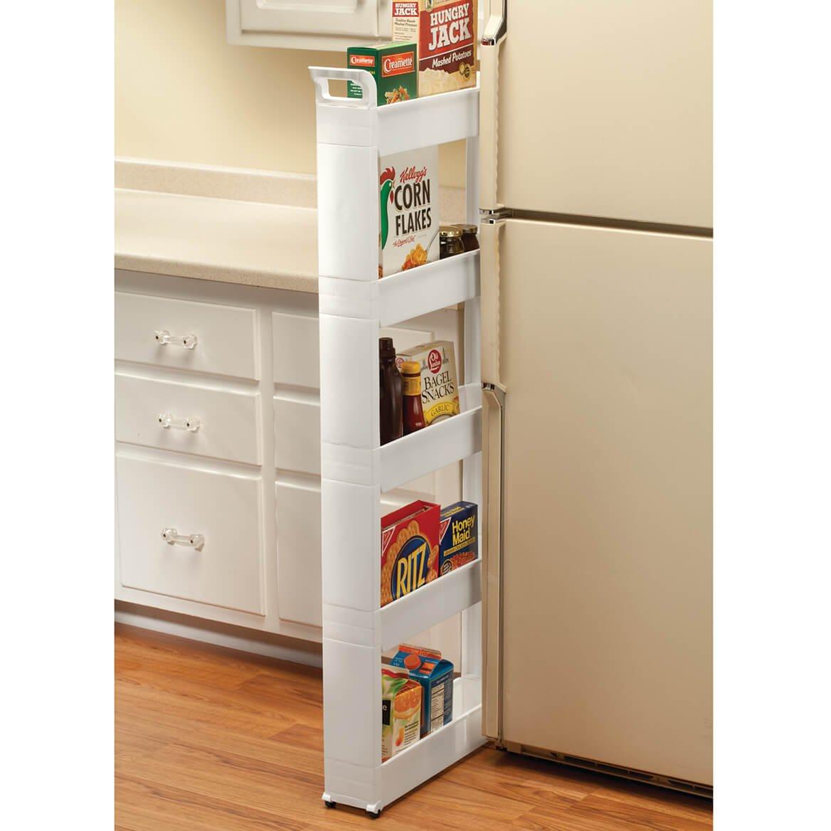 White 5-Tier Slim Rolling Storage Cart