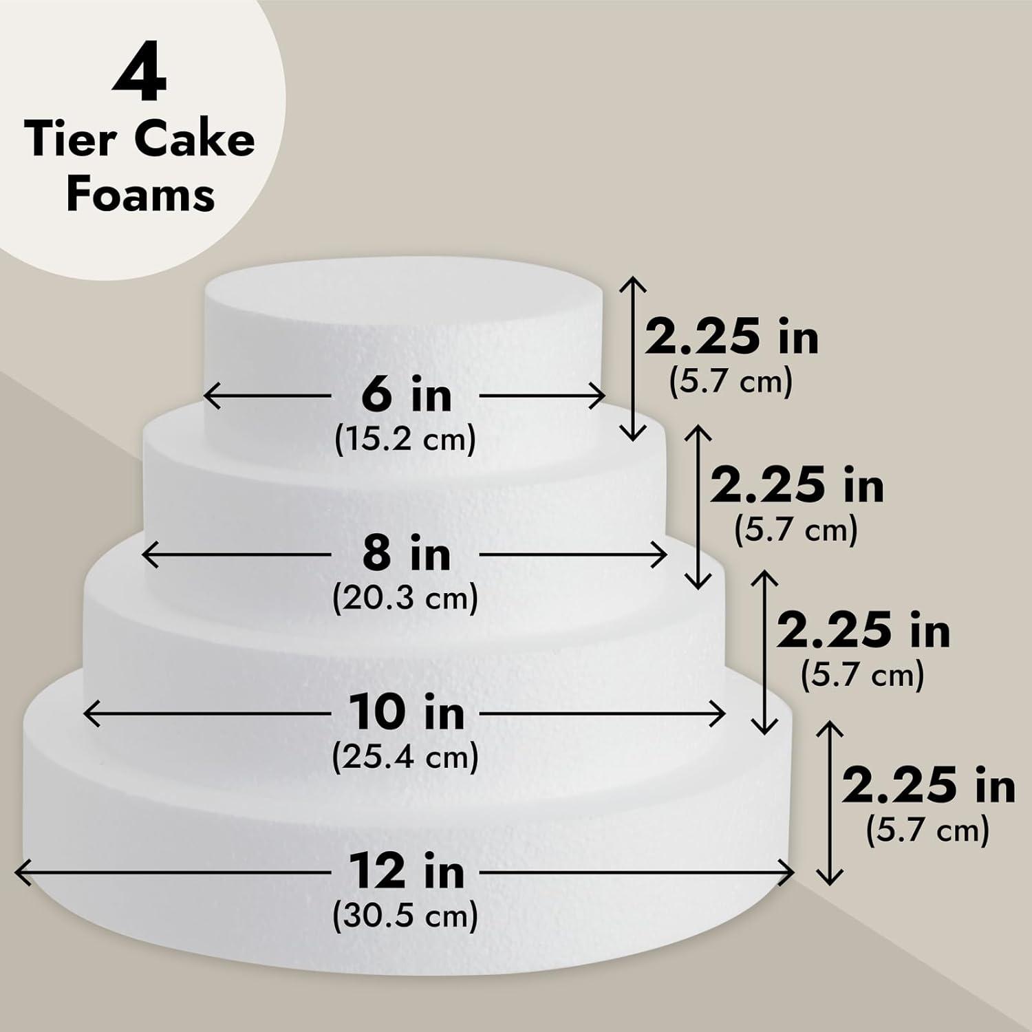 Foam Cake Model For Cake Decorating Practice 4 Tiers Cake Dummies Kit Sugarcraft Polystyrene Flower Decor For Display Faux Fake Wedding Cakes Decoration